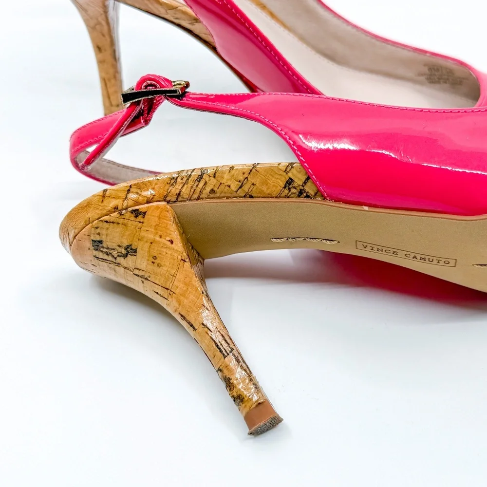 Vince Camuto Patent Leather Pointy Slingback Heels